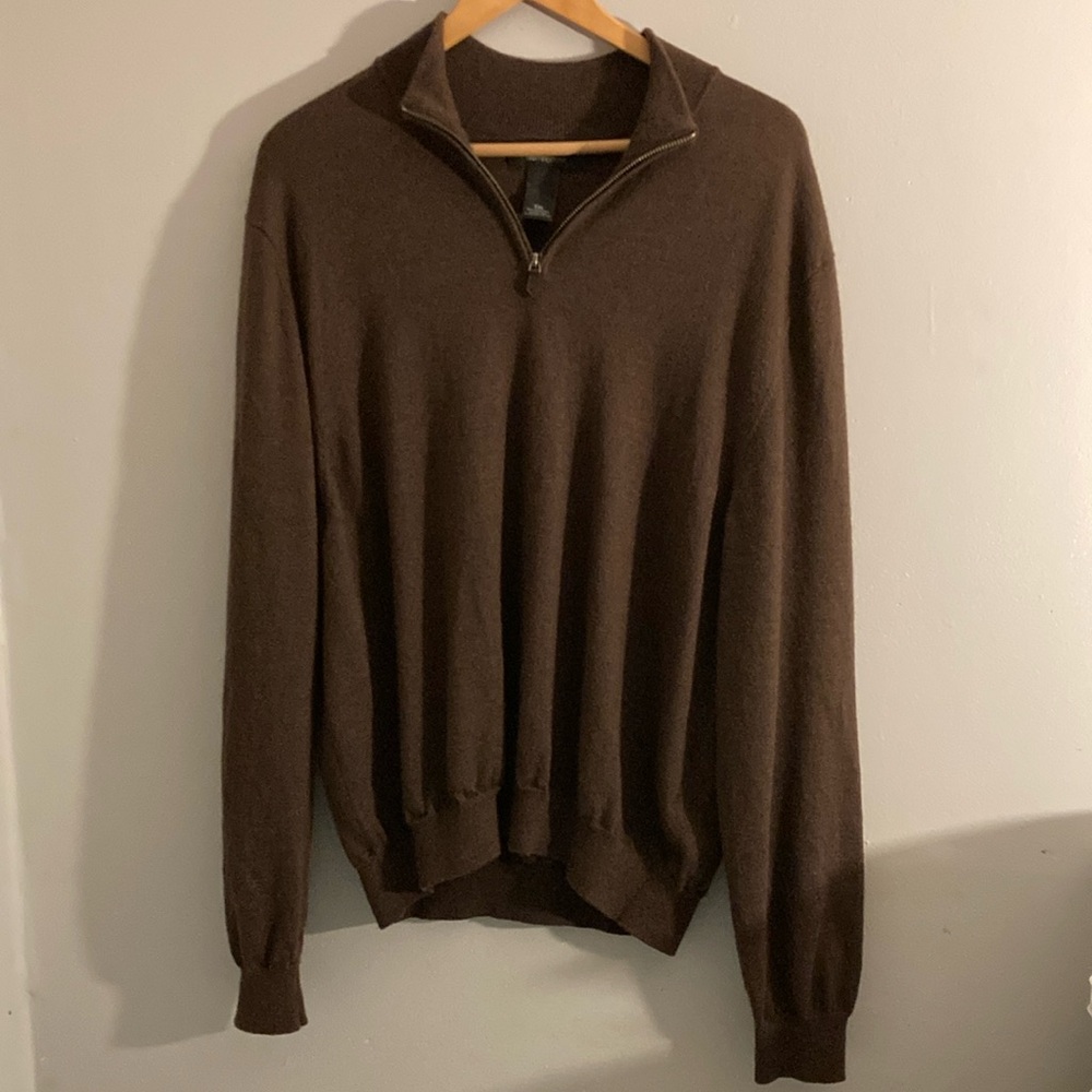 Bloomingdale's Brown Zip Up Sweater